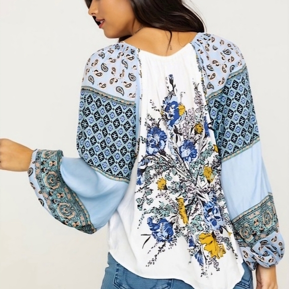 FREE PEOPLE POSITANO NWOT boho blouse - Picture 3 of 7